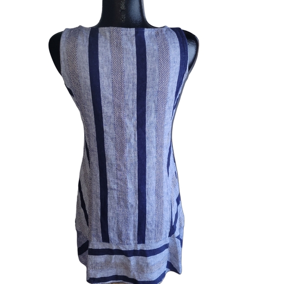 Kenar Blue Linen Blend Sleeveless Dress M - Picture 6 of 7